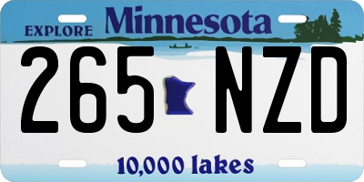 MN license plate 265NZD