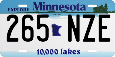 MN license plate 265NZE