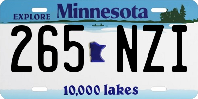 MN license plate 265NZI