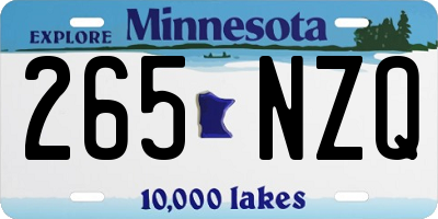 MN license plate 265NZQ