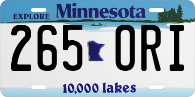 MN license plate 265ORI