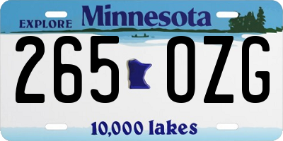 MN license plate 265OZG