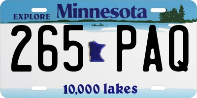 MN license plate 265PAQ