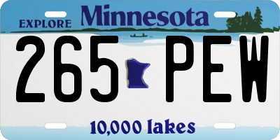 MN license plate 265PEW