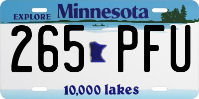 MN license plate 265PFU