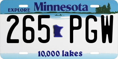 MN license plate 265PGW
