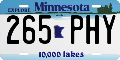 MN license plate 265PHY