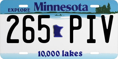 MN license plate 265PIV
