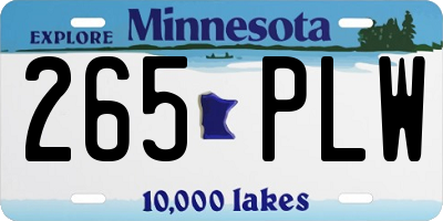 MN license plate 265PLW