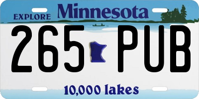 MN license plate 265PUB