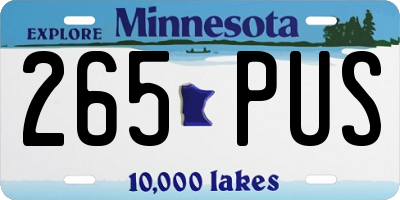 MN license plate 265PUS