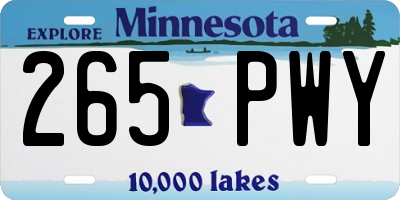 MN license plate 265PWY