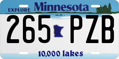 MN license plate 265PZB
