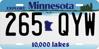 MN license plate 265QYW