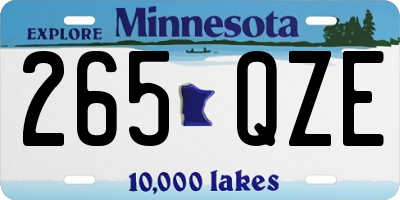 MN license plate 265QZE