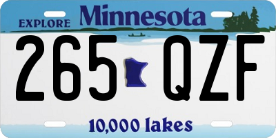 MN license plate 265QZF