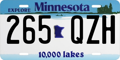 MN license plate 265QZH