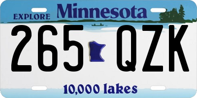 MN license plate 265QZK