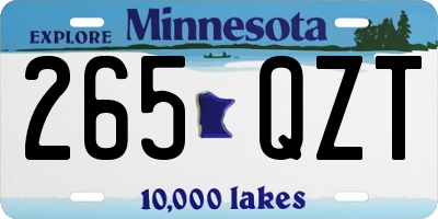 MN license plate 265QZT