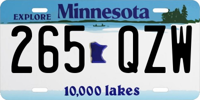 MN license plate 265QZW