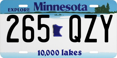 MN license plate 265QZY