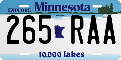 MN license plate 265RAA