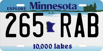 MN license plate 265RAB