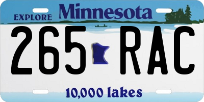 MN license plate 265RAC