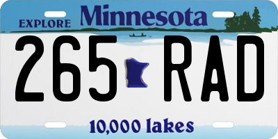 MN license plate 265RAD