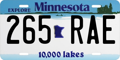 MN license plate 265RAE