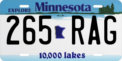 MN license plate 265RAG