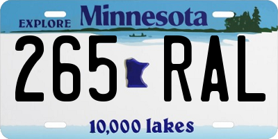 MN license plate 265RAL