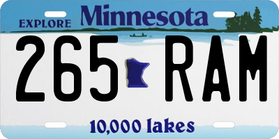 MN license plate 265RAM