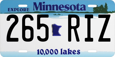 MN license plate 265RIZ