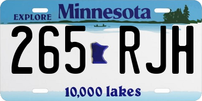 MN license plate 265RJH