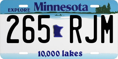 MN license plate 265RJM