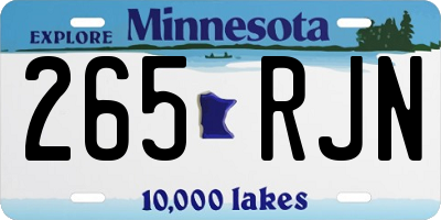 MN license plate 265RJN