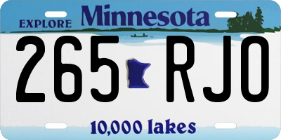 MN license plate 265RJO