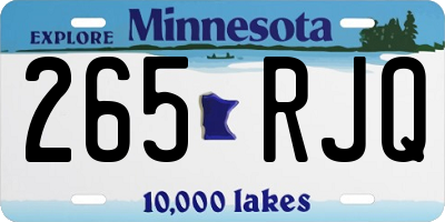 MN license plate 265RJQ