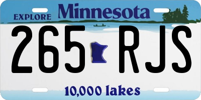 MN license plate 265RJS