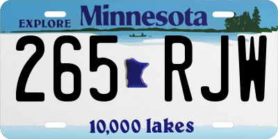 MN license plate 265RJW