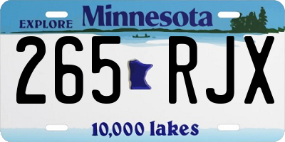 MN license plate 265RJX