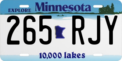 MN license plate 265RJY