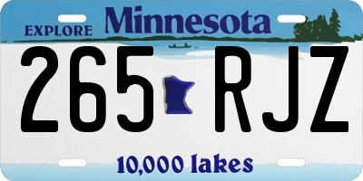 MN license plate 265RJZ
