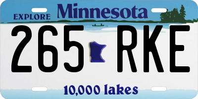 MN license plate 265RKE