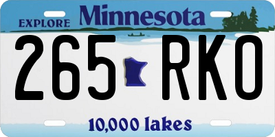 MN license plate 265RKO