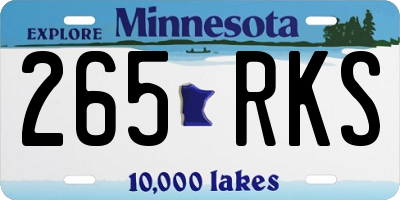 MN license plate 265RKS