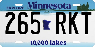MN license plate 265RKT