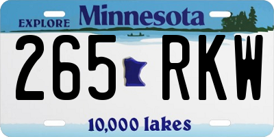 MN license plate 265RKW