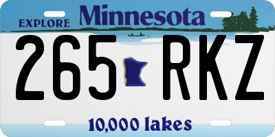 MN license plate 265RKZ